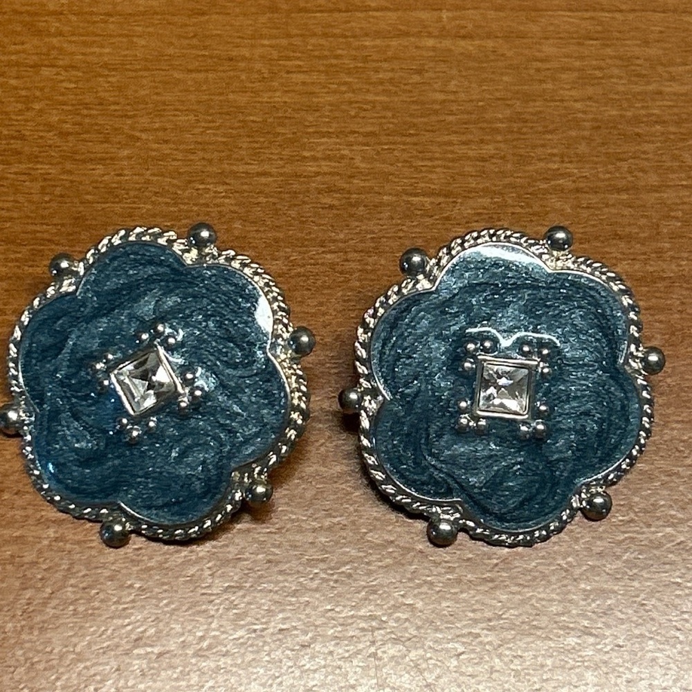 Blue Floral Earrings